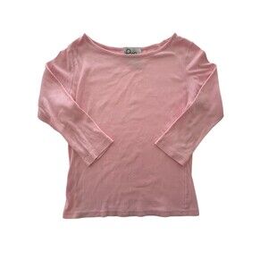 Lilly Pulitzer Womens Small Cotton Fairy Barbie Pink Preppy Soft Knit Scoop Top